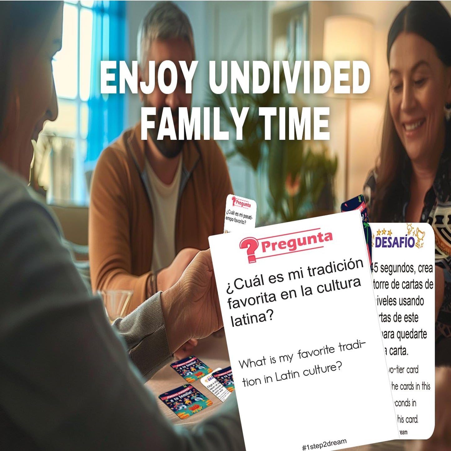 1Step2Dream Spanish Family Card Games | Fun Board Game For Family | Mexican Games | Bilingual Conversation Starter For Party
