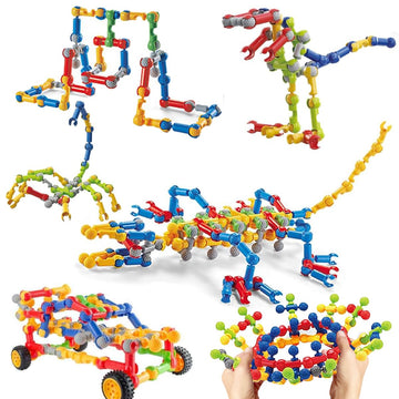 Kutoi Stem Toys - 167 Pcs Building Blocks Set With Wheels Stem Building Toys - Ideal Stem Toys For 5 Year Old - Educational And