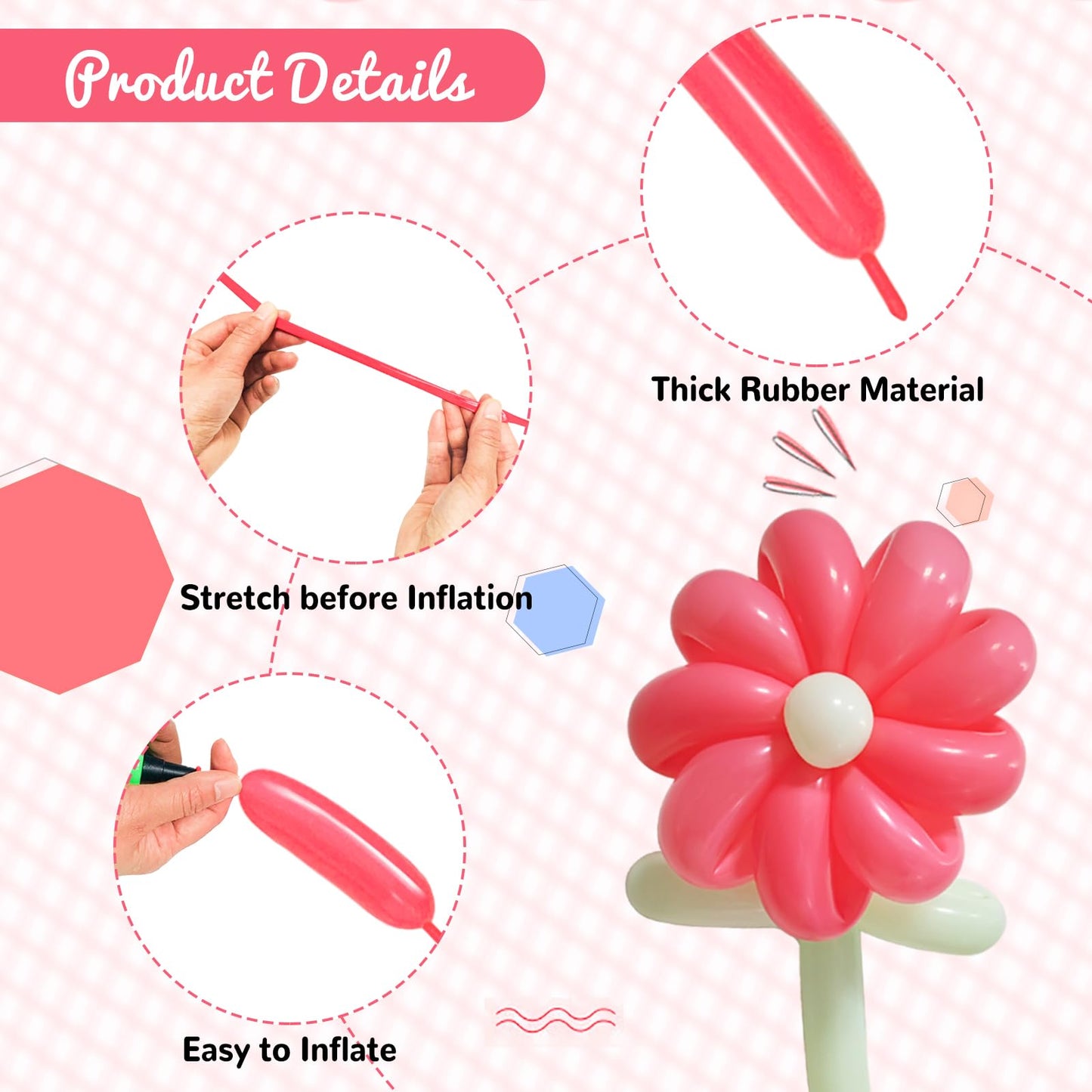 Hykjnbw Red Long Balloons For Balloon Animals, 260 Pastel Balloons Art Kit For Twisting, Skinny Modeling Balloons Supplies For B