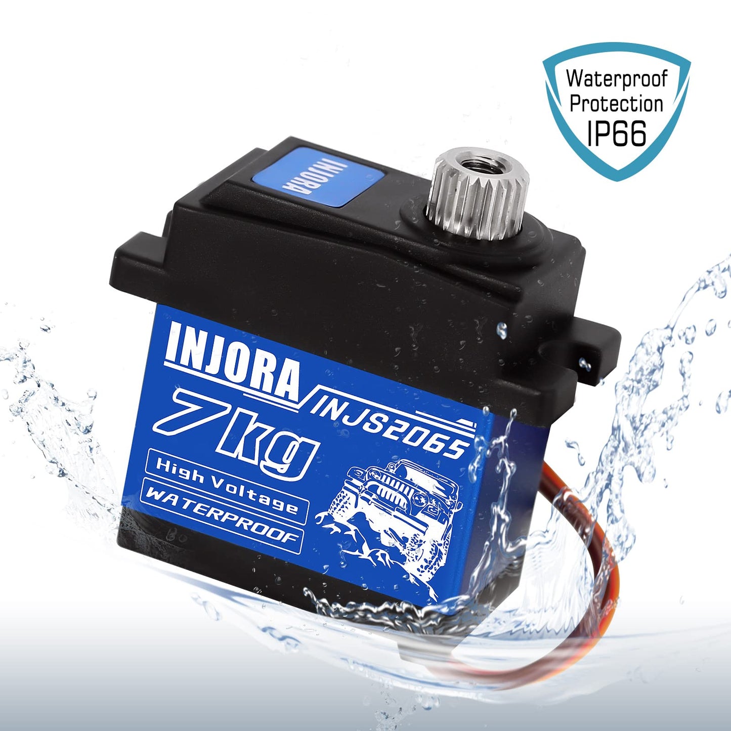 INJORA 7KG 2065 Digital Servo Waterproof High Voltage Sub-Micro Shift Servo for TRX4 TRX6 SCX10 III 1/10 RC Crawler Car,1PCS