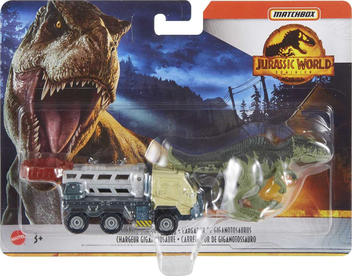 Matchbox Jurassic World Dino Transporters, 1 Vehicle & 1-2 Mini Dinosaurs, Ages 3 Years Old & Up