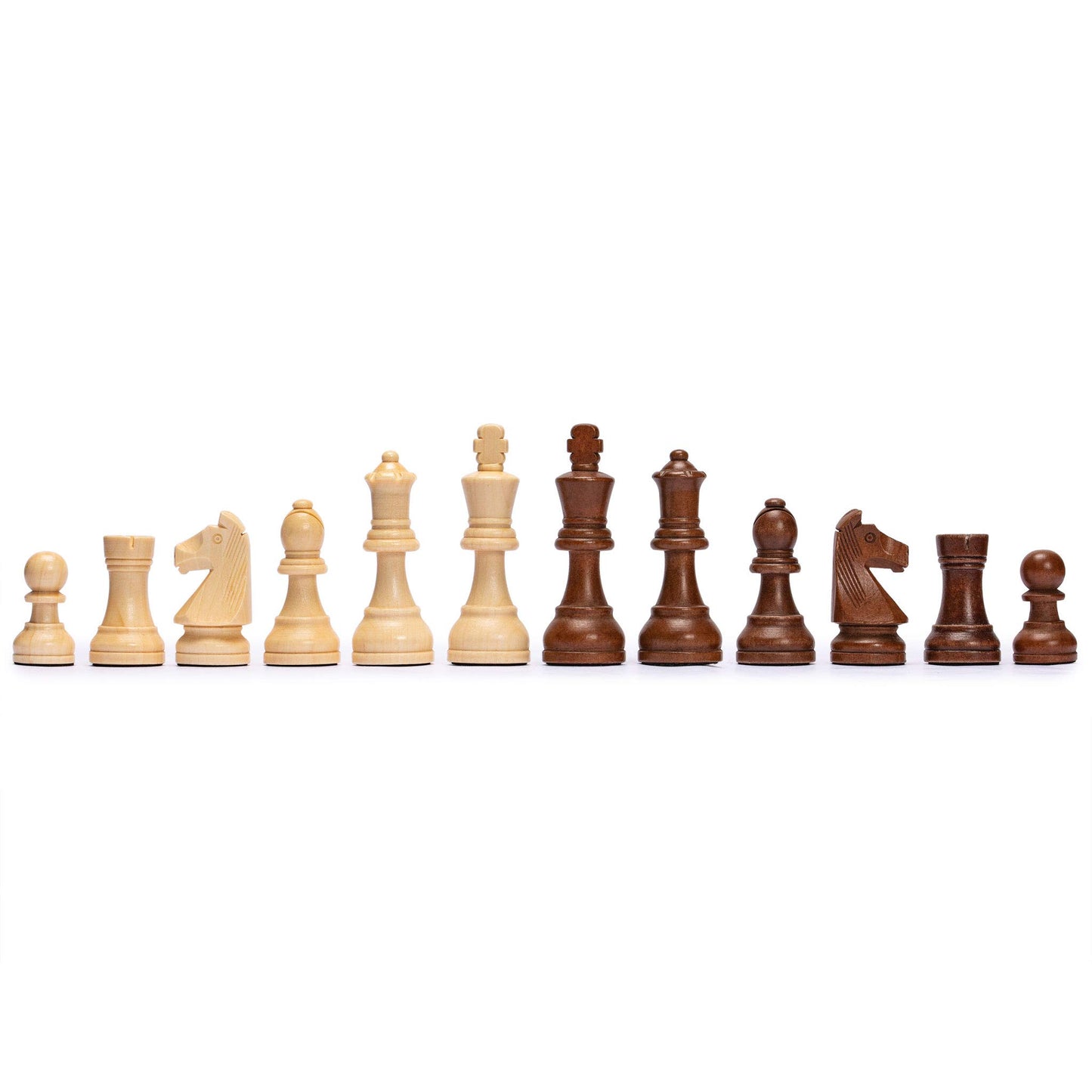Husaria Professional Staunton No. 6 Wooden Chess Set with 2 Extra Queens - 3.9-Inch Kings, Perfect for Tournaments