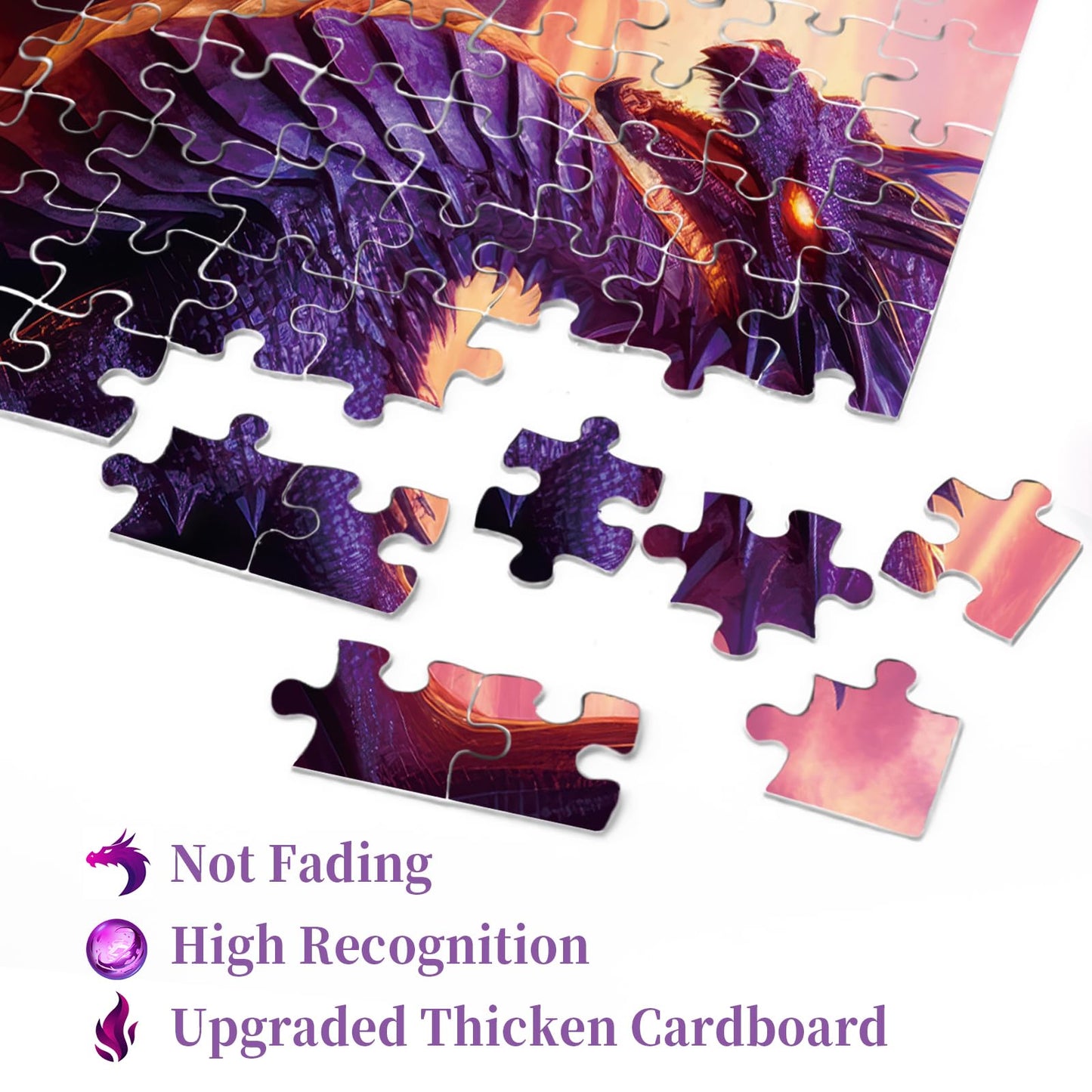 Fantasy Dragon Puzzle For Adults 1000 Pieces, Magic Castle Jigsaw Puzzle, Castle Purple Puzzle