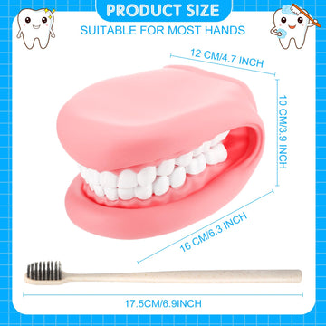 Patelai 1 Pcs Mouth Puppet with Tongue Teeth Mouth Hand Puppet Dental Model and Toothbrush for Boys Girls Educational Tools Spee