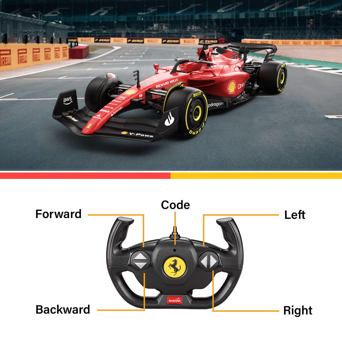 Voltz Toys Authentic Licensed 1:12 Ferrari F1 75 Remote Control Car - F1 Collection Rc Car Series For Kids And Adults - 2.4Ghz R