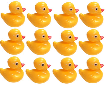 Floating Weighted Duckies (12 Pack) Plastic Yellow Duck Pond Floater. (2.75'') Fun Bath Tub Pool Play Toy. (Yellow)