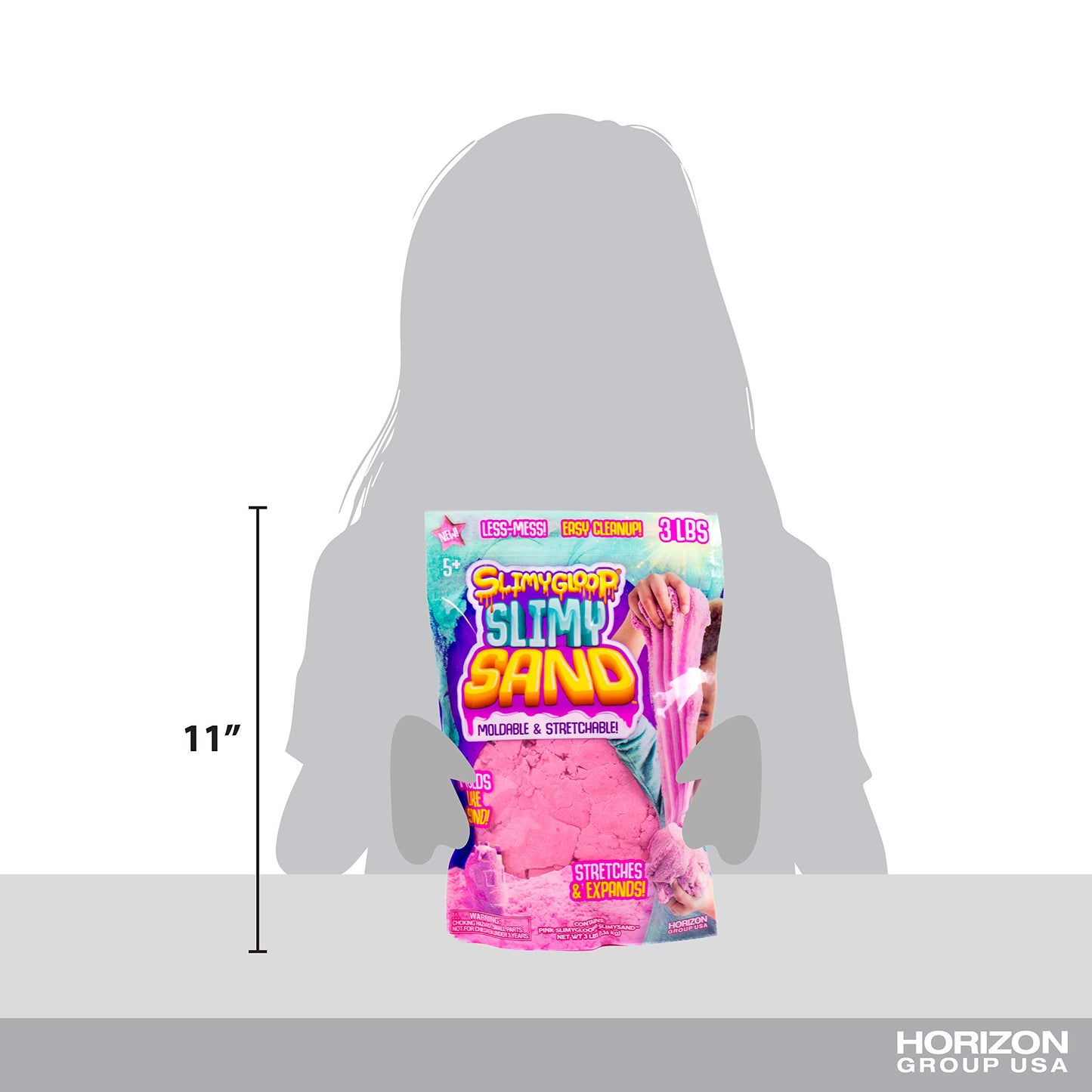 Slimysand By Horizon Group Usa, 3 Lbs Of Stretchable, Expandable, Moldable Cloud Slime, Non Stick, Slimy Play Sand In A Resealable Bag, Pink- A Sensory Activity