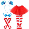Jchrmers World Book Day Thing Costume Include Tutu Skirts Ponytail Headbands Bowties And Striped Knee Socks(Style2)