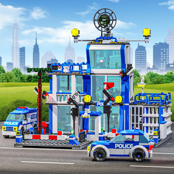 City Police Station Building Blocks Sets,570Pcs City Police Station & Car Building Bricks Gift For Boys 6+ (Compatible With Lego