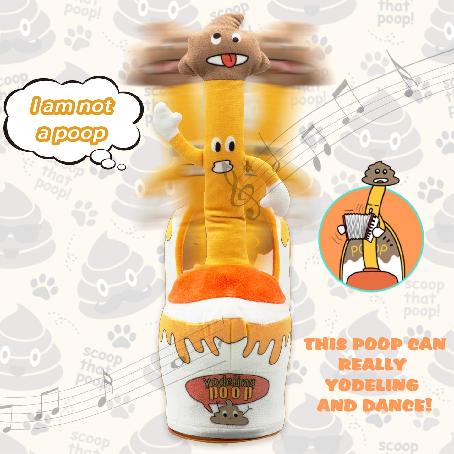 Dancing Toilet Plunger, Talking Singing Yodeling Pickle Plunger Toy Repeats What You Say Plush Toys - Rechargeable Twisted Mimicking Toy Sing Dance, Funny Prank Joke Novelty Gag Gift For Adults & Kids