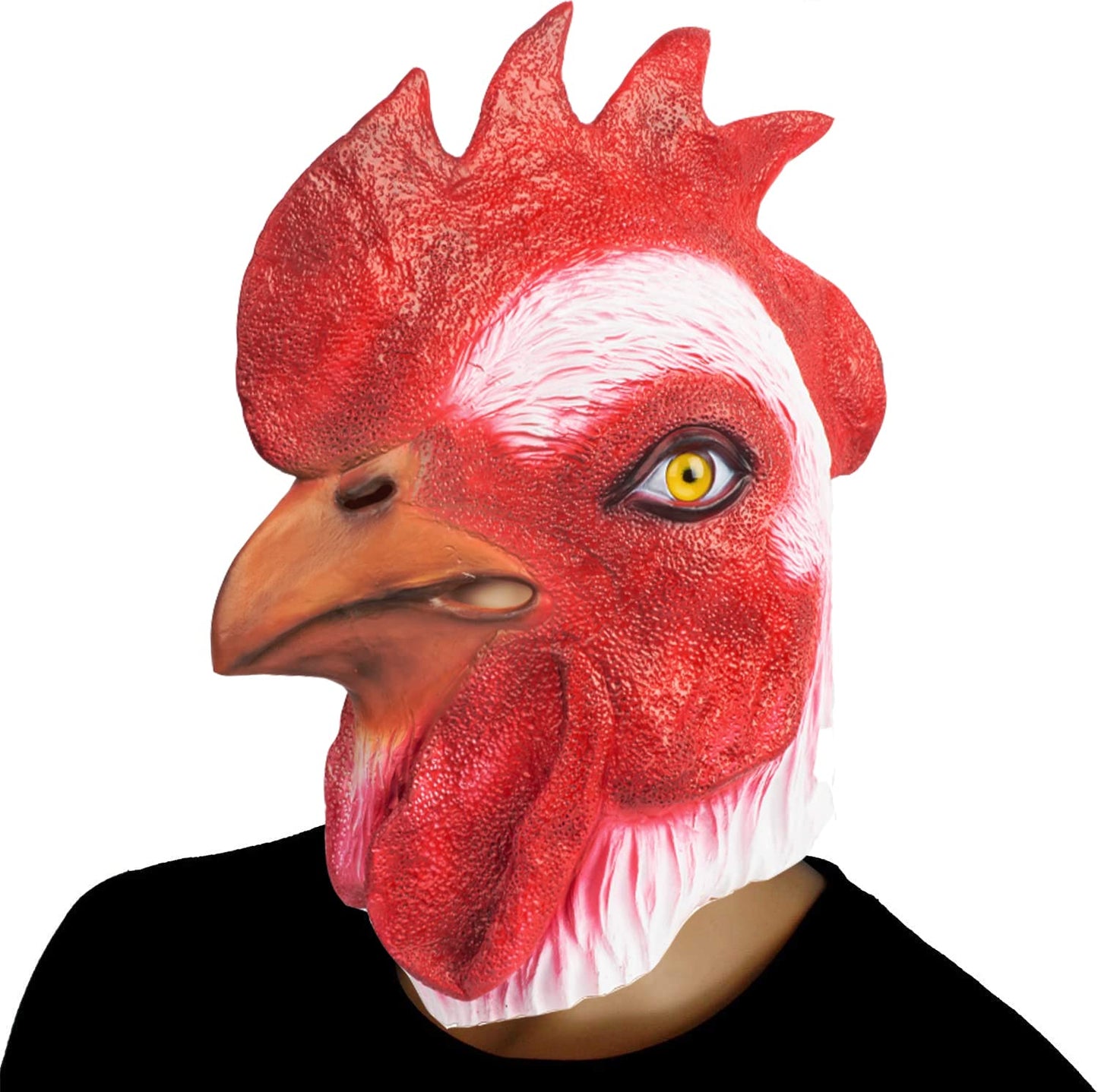 PartyHop Rooster Mask Animal Latex Full Head Realistic Masks Chicken Fancy Dress for Halloween Carnival Costume Party