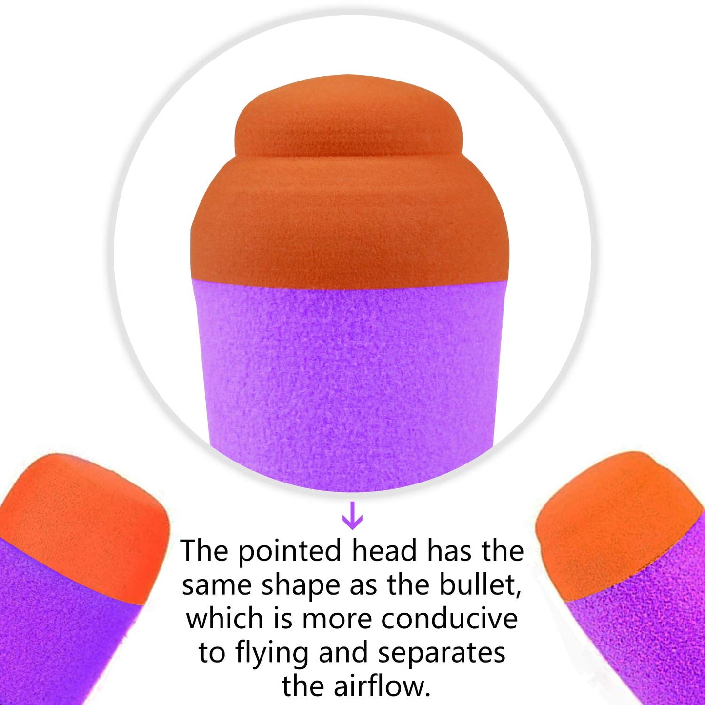 Ruibytree Mega Missile Refill for Nerf N-Strike advanced Series 4Packs Compatible Darts Mega Missile Refill project pieces Foam Rockets for Nerf Party (Purple)