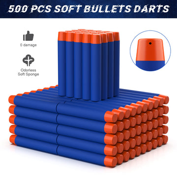 Tudaymol Nerf Bullets 500 Official Dart For Nerf N-Elite Series Refill Darts Foam Bullets Ammo Packs - Compatible With All Elite