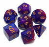 CREEBUY Polyhedral DND Glitter Dice Set for Dungeon and Dragons D&D RPG Role Playing Games Blue Mixed Purple Nebula Dice