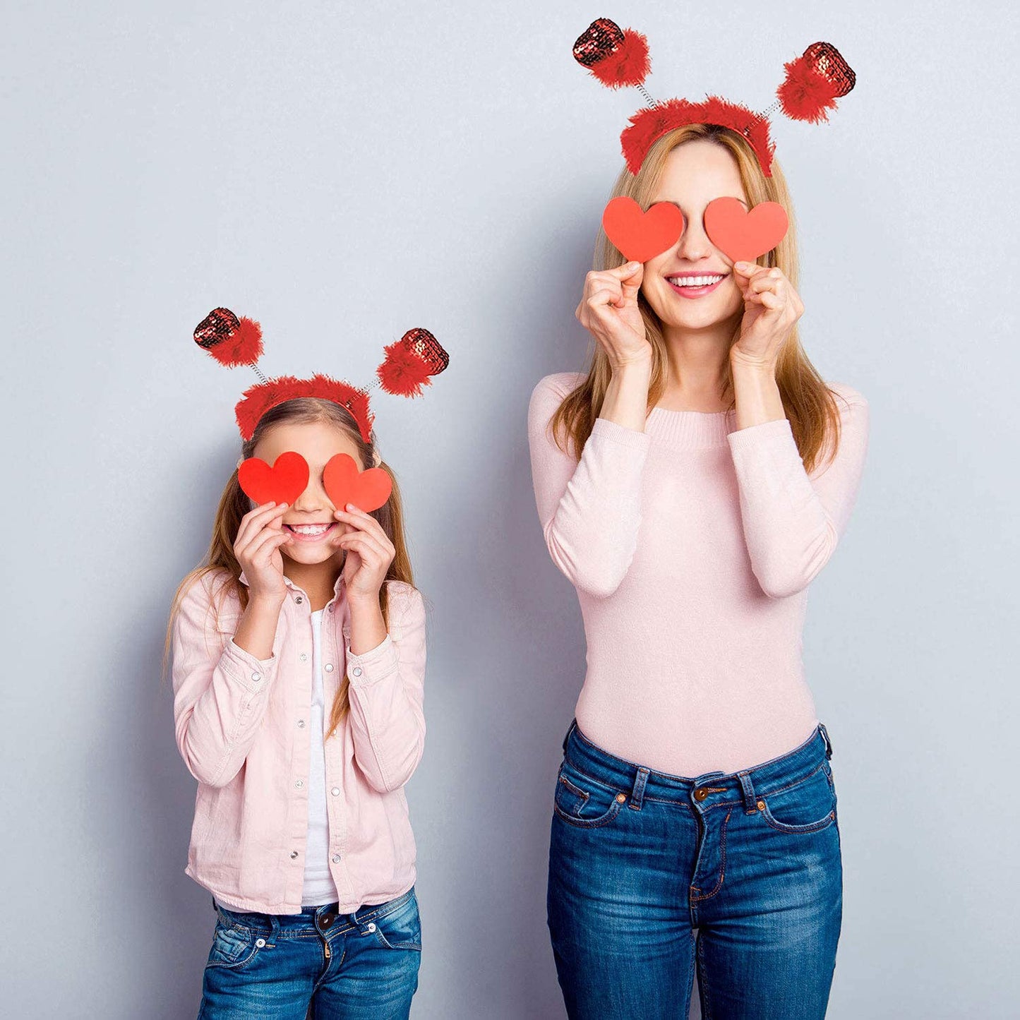 PMU Valentines Day Red Sequin Heart Head Boppers Headband Holiday Party Costume Accessories and Photo Props (1/Pkg) Pkg/1