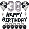 Naninuneno 38Th Black Silver Birthday Party Decorations For Men Women, Happy 38 Birthday Party Supplies With Black Happy Birthda