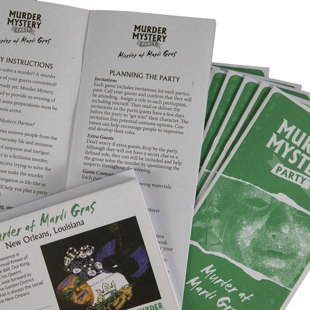 Murder Mystery Party Games, Murder At Mardi Gras Dinner Party Mystery Game For 8 Players Ages 14 And Up
