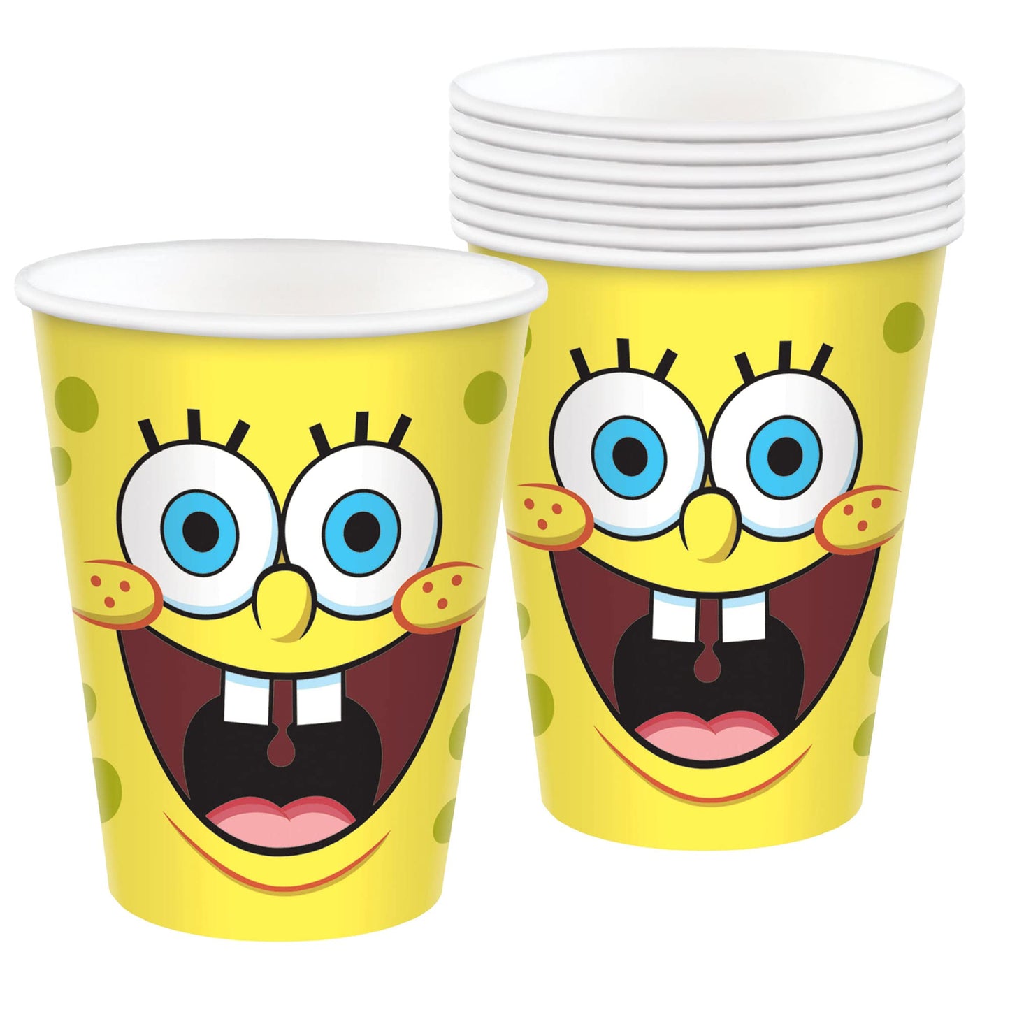 Spongebob Party Cups - 9 Oz. (Pack Of 8) - Colorful & Fun Design - Perfect For Kid'S Birthdays And Themed Events