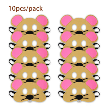 Jtnohx Felt Animal Masks, 10 Pcs Halloween Mask, Animal Costume For Birthday Party Supplies (Mouse Mask)