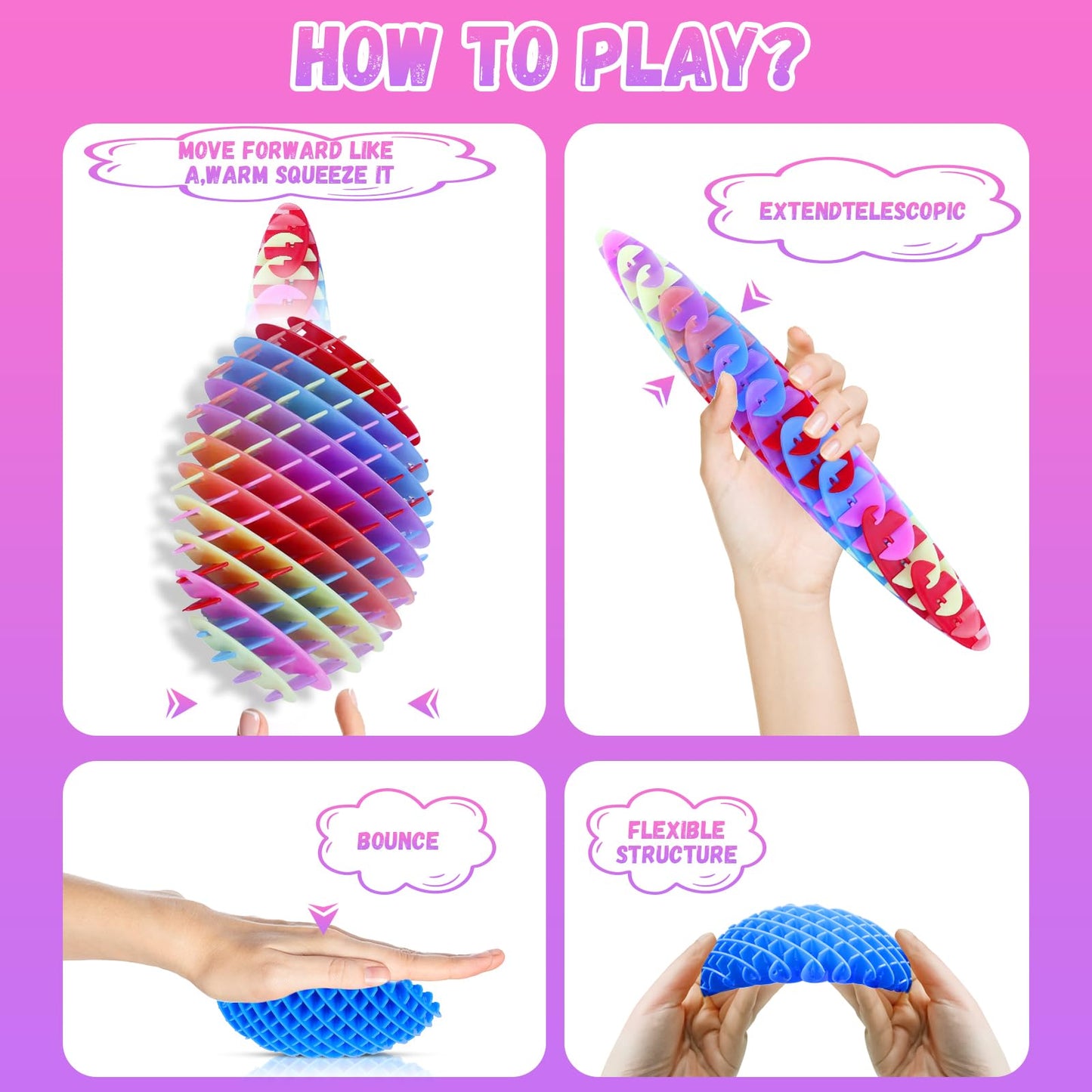 Fidget Worm Toy,3D Printing Elastic Worm Fidget Toys For Adults Kids,Squeeze Sensory Toys For Kids With Autism,Autism Sensory Pr