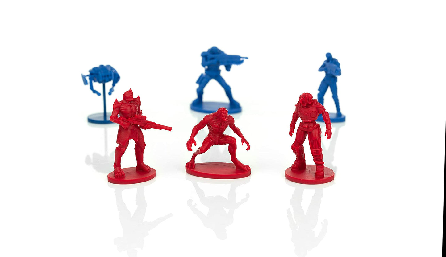 Toynk Gears 5 Nanoforce Army Builder Pack - 6 Collectible Figures, 2-Inch CoG Vs. The Swarm, Blue, Model 14335, Plastic