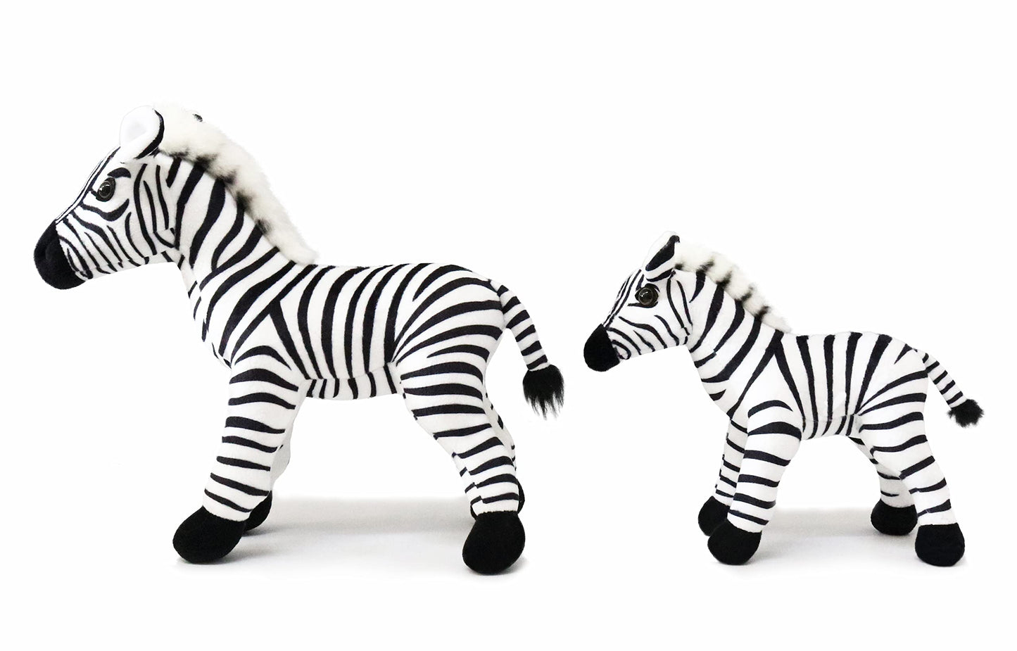 Ice King Bear Mom And Baby Stuffed Animals Set Zoo Wild Animals (Zebra)