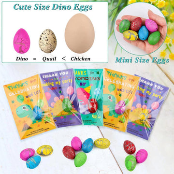 Anphile Dinosaur Party Favors - Dinosaur Birthday Party Supplies - 30 Pack Hatching Dinosaur Eggs With Cards Bulk - Party Favors