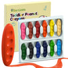 TinyGeeks 12 Peanut Crayons - Non Toxic Crayons for Toddlers - Washable for Kids Ages 4-8 - Easy To Hold - Toddlers 2-4 Years -