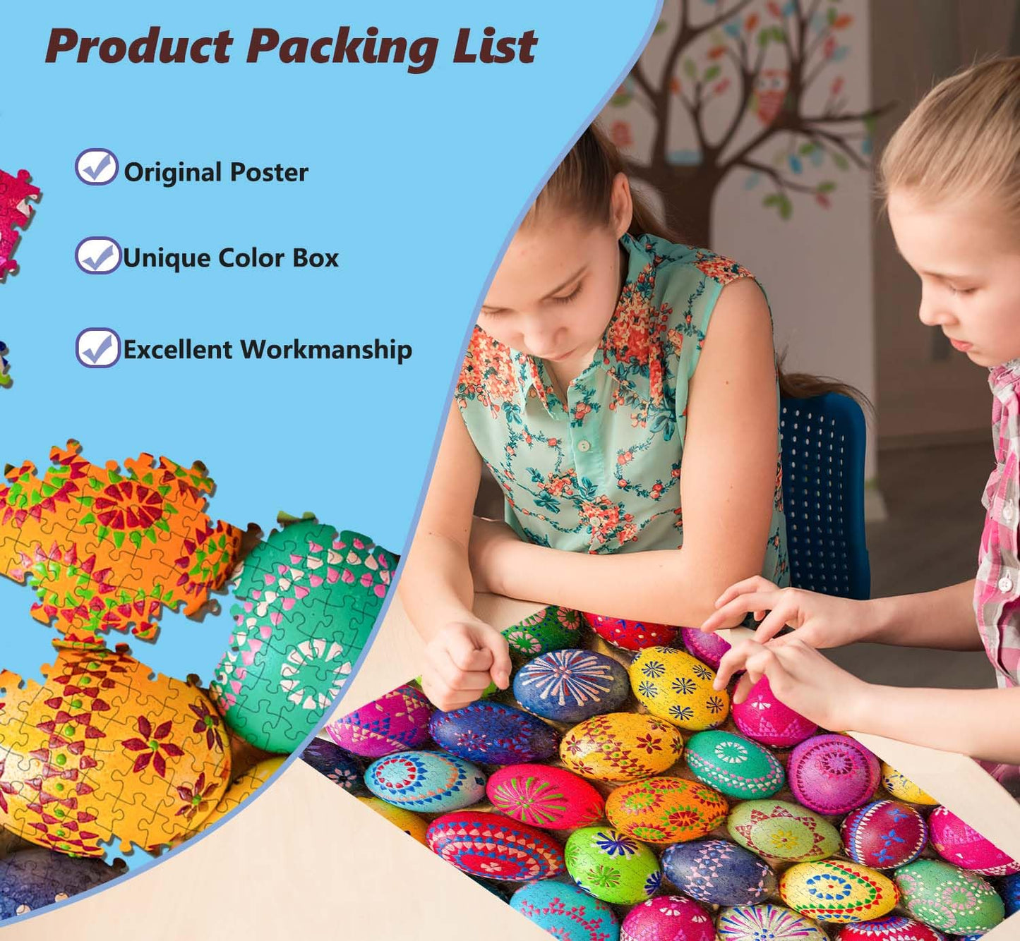 Puzzles For Adults 1000 Piece - Easter Eggs - Jigsaw Puzzles 1000 Pieces Puzzles Painted Easter Eggs & Vintage Easter Eggs Puzzles