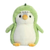 Aurora® Playful Pompom Penguin™ Dino Stuffed Animal - Vibrant Companions - Endless Fun - Green 7 Inches