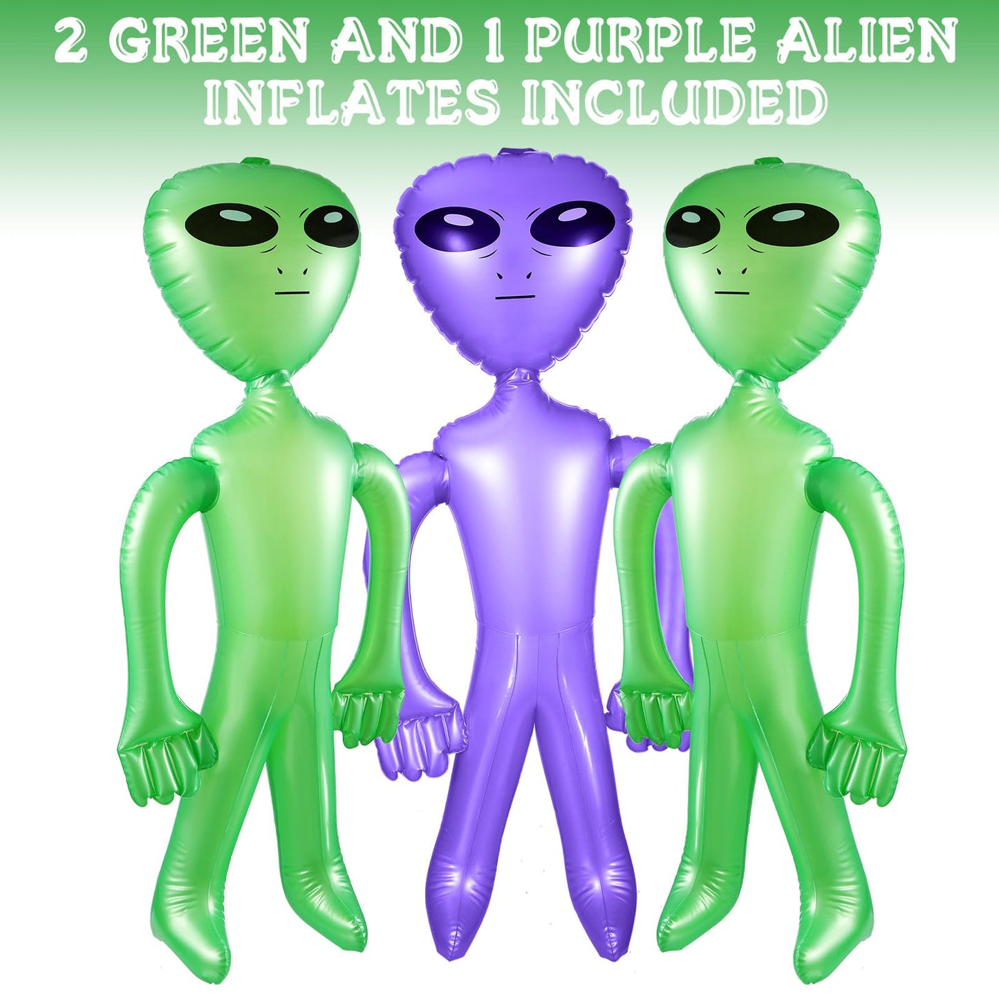 BBTO 3 Pcs Alien Inflates Inflatable Jumbo Alien Blow up Toy for Party Decorations, Halloween, Birthday, Theme Party(35 Inch,Gre