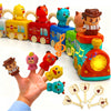 TAICORE Toddler Toy Strain Set, Learning Counting Matching Lock and Key Kids Toys, Includes 6 Themed Cars and Finger Animal, for
