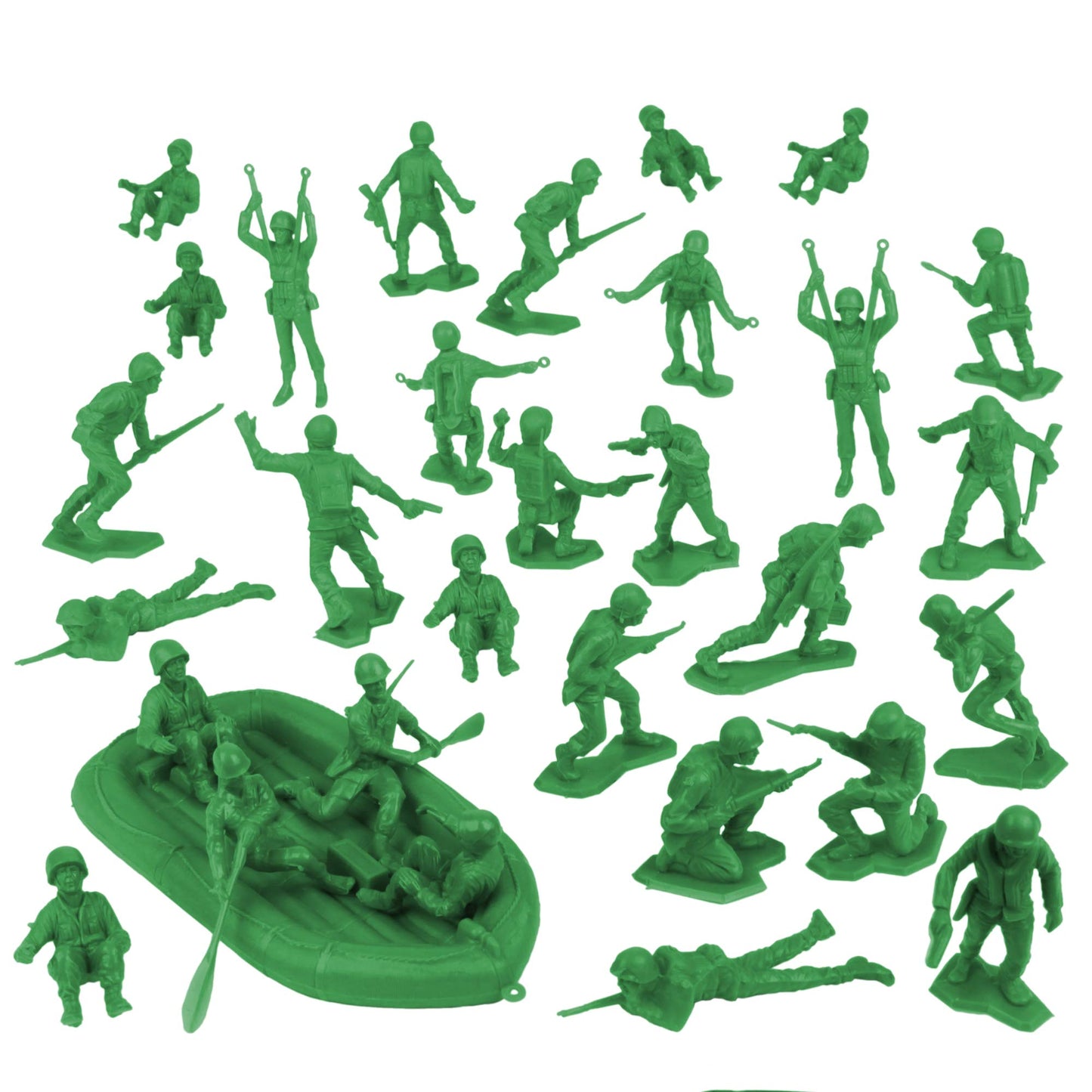Bmc Marx Plastic Army Men Us Soldiers - Green 31Pc Ww2 Figures - Made In Usa