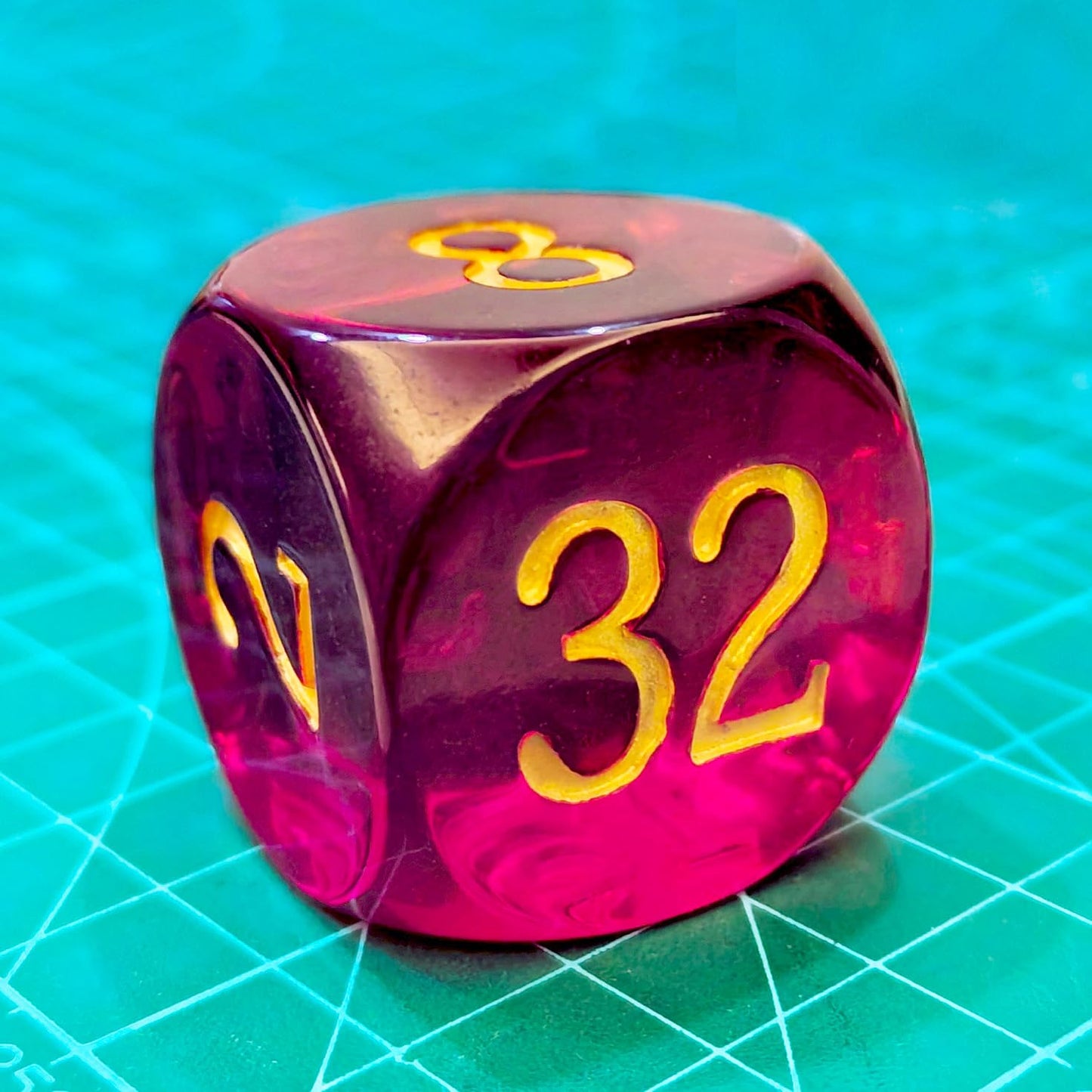 BESCON DICE 30MM Translucent Red Backgammon Doubling Cube Dice - Large 1 3/16 Number Die for Games