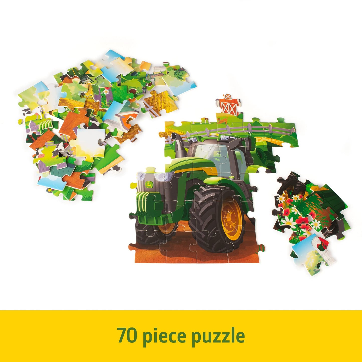 John Deere Farm Kids Puzzle - Kids And Toddler Puzzle With Large Durable Pieces - Toddler Learning Toys For Early Childhood Development - Kids Puzzles - 70 Piece - Puzzle For Kids Ages 4 And Up