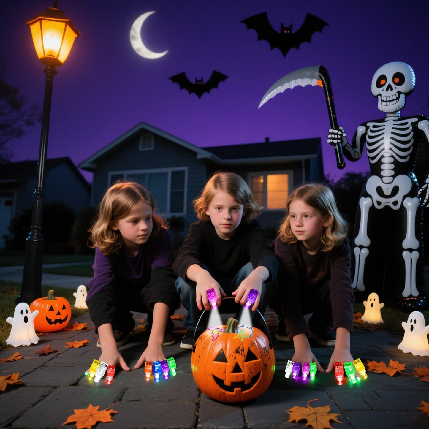 Yizeda Halloween LED Finger Lights Party Favors for Kids Halloween Goodie Bag Fillers Basket Stuffers Halloween Party Trick or T