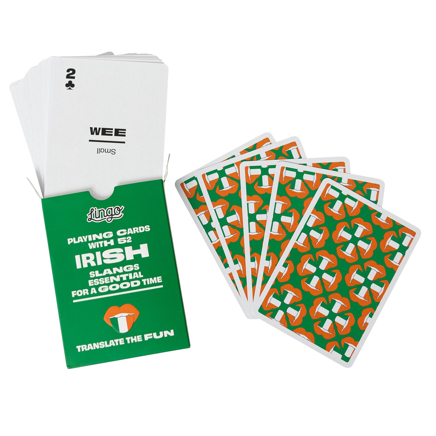 Irish Lingo Playing Cards | Travel Flashcards | Learn Irish Slang Ireland Vocabulary In A Fun & Easy Way | 52 Essential Translations