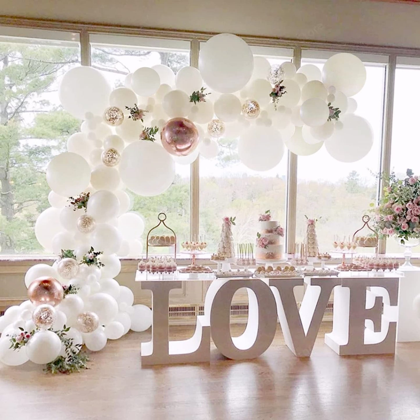 Moukiween White Balloons Different Sizes-100 Pcs Pastel White Balloon Garland Arch Kit 18 12 5 Inch Macaron White Latex Balloons For Baby Shower Wedding Birthday Bride Party Decorations