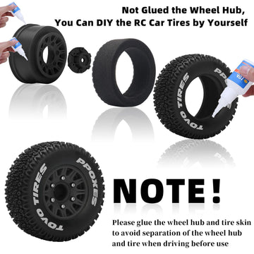 12mm/14mm/17mm Hex RC Wheels and Tires RC Truck Tires 1/10 Scale Tyres Detachable Replacement RC Car Tires for Arrma Senton Tire