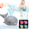 2024 Upgraded Bath Toys, Rechargeable Baby Bath Toys, Dolphin Spray Water Light Up Musical Toys 6-12 12-18 Months, Sprinkler Water Pool Bathtub Toys For Toddlers 1-3 2-4 Boys Girls Infant Kids - Grey