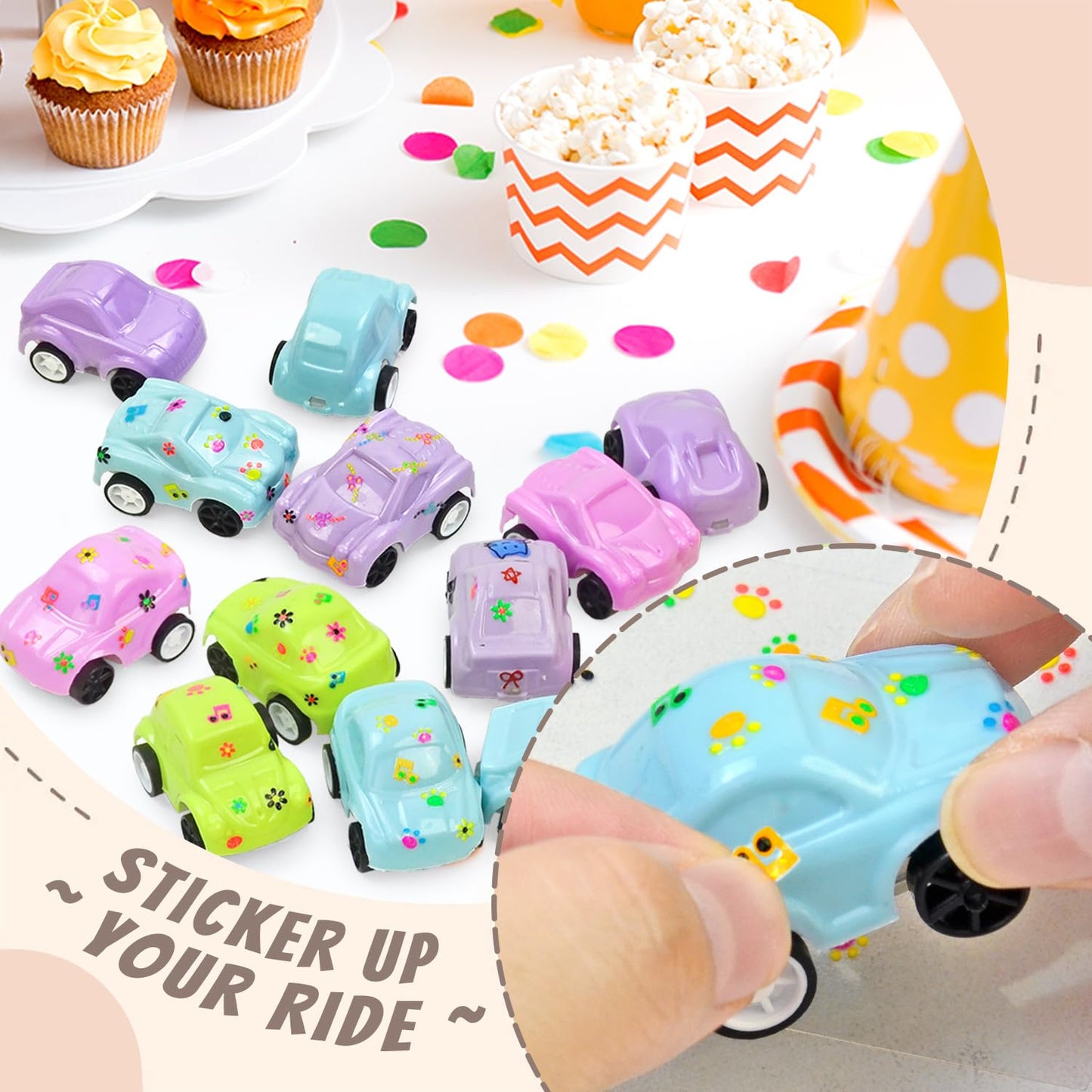Vileafy 35 Toy Cars With Stickers, Pinata Stuffers And Prize Box Toys For Kids Classroom, Bulk Mini Cars For Kids Party Favors,