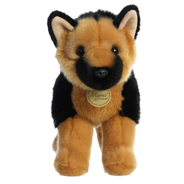 Aurora® Adorable Miyoni® German Shepherd Stuffed Animal - Lifelike Detail - Cherished Companionship - Black 10 Inches