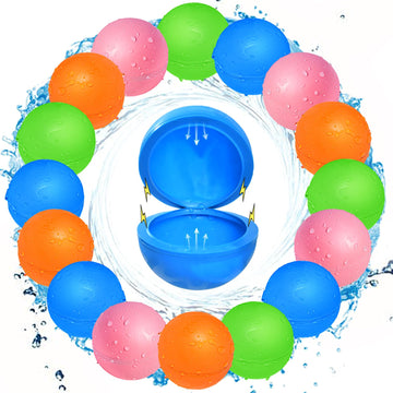 16Pcs Reusable Water Balloons, Pool Toys For Boys And Girls, Beach Outdoor Activities Water Toys For Kids Ages 3-12, Summer Wate