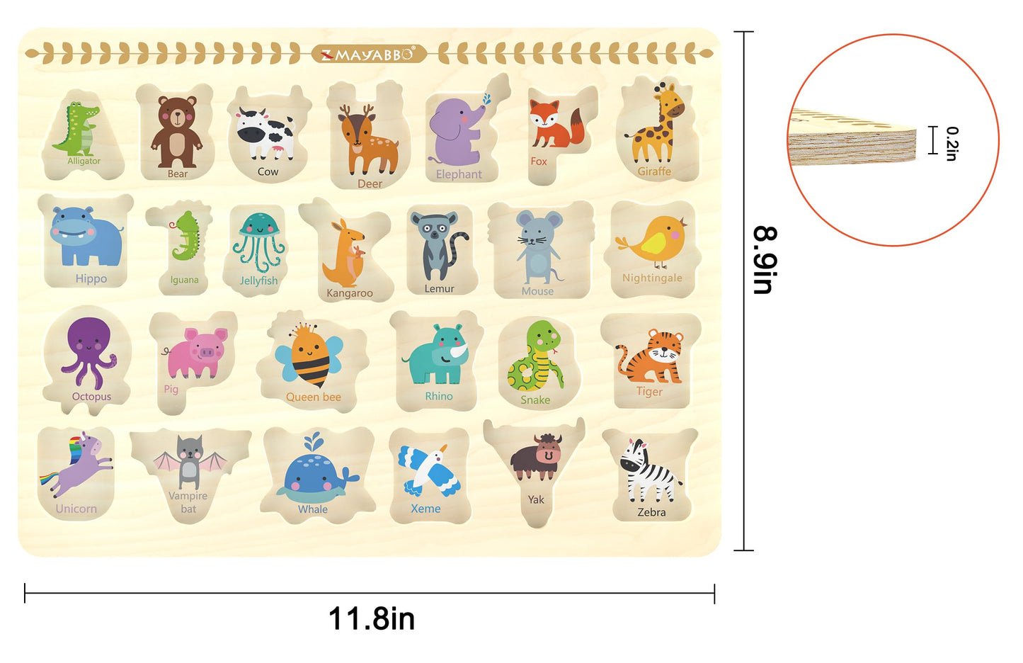 Wooden Peg Puzzles For Toddlers, Alphabet Learning Toys, Baby Puzzles Alphabet Board For Kids, Preschool Knob Puzzle For Boys Girls, Chunky Abc Shape Puzzles For 2 3 4 Year Old