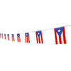 Kind Girl Puerto Rico Flag Banner - 100 Feet, 76 Pcs Polyester Party Decorations, Indoor/Outdoor, 8.2" x 5.5", Puerto Rican Color