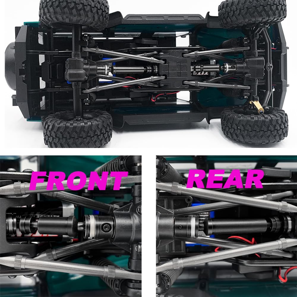 MOHERO 2Pcs Steel RC Drive Shaft Front Rear Center Driveshafts Set for 1/18 TRX4M Bronco Defender RC Crawler Car Upgrade