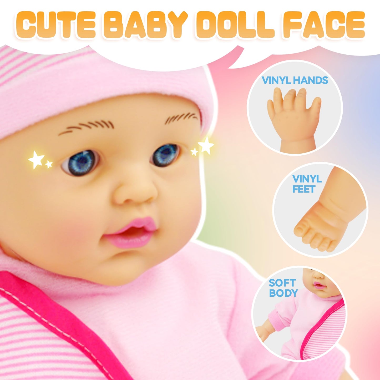 Smilesskiddo Talking Baby Doll With Toy Doctor Kit For Kids - Soft Body Dolls & 10 Pcs Pretend Play Medical Doctor Playset For T
