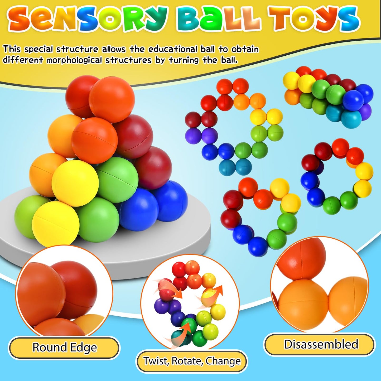 Sensory Toys For Autistic Kids, Autism Squishy Fidget Toys Slug Quiet Fidgets Classroom Calm Down Travel Essential For Toddler A