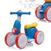 Wangwangwang 6V Electric Baby Balance Bike for Toddlers, Large Plastic 4-Wheel Ride-On Toy, Blue & Red, Remote Control, 12-48 Months