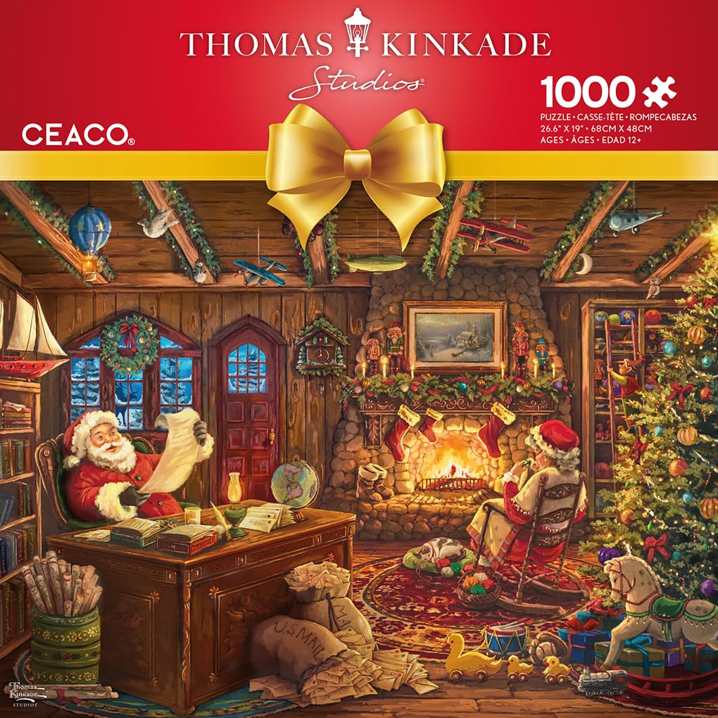 Ceaco - Thomas Kinkade - Holiday - Santa Checking His List - 1000 Piece Jigsaw Puzzle
